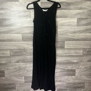 Vintage John Paul‎ Richard Womens Dress Black Embroidered Sleeveless Petites PL